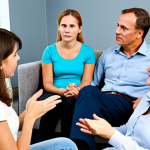 Family Therapy Session - Structural Family Therapy**

"A family therapist in a bright, modern office setting, facilitating a discussion between a mother, father, and teenage child. The family is fully clothed in modest, everyday attire. Focus on body language showing active listening and thoughtful engagement. Soft, warm lighting. safe for work, appropriate content, professional, perfect anatomy, natural proportions, family-friendly."

**